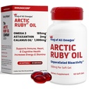 Arctic Ruby Oil 1000mg – Omega 3 Supplement für Frauen und Männer mit EPA, DHA & Astaxanthin 2mg - Fish & Krill Oil Alternative – 60 Softgels (1 Pack)