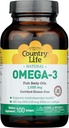 Pays Vie Oméga 3 Huile de poisson 1000 Mg, 100 Ct