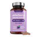 Vitamin Bounty Elderberry Organic Elderberry Kapseln für Erwachsene - Vitamin C und Zink Ergänzung, & Echinacea, Immunsystem Unterstützung, Advanced 5-in-1 Blend, Non-GMO - 60 Kapseln