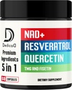 NAD Ergänzung 500mg - Pure NAD Ergänzung - Kombiniert zu Fisetin, TMG, Resveratrol und Quercetin - Energie- und DNA-Reparatur, Alterung Verteidigung, Gehirnfunktion - 60 Kapseln