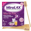 MiraLAX Gentle Constipation Relief Laxative Pulver, Hocker Erweicher mit PEG 3350, keine Harsh-Seiteneffekte, Single Dose Mix-In Pax mit Mixing Stirrers, Travel Pack, 10 Dose