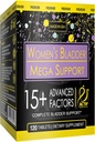 Supporto Mega della vescica di Actif con 15+ Fattori, Non OGM, per il controllo della vescica e il supporto completo della vescica, Made in USA, 120 Conte