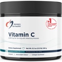 Designs für Health Buffered Vitamin C Pulver 2000mg - Pulverisiertes Vitamin C (Ascorbinsäure) für hohe Dosierung mit alkalisierenden Mineralien, um auf dem Magen sanft zu sein - Nicht-GVO-Getränkemischung (80 Portionen / 240g)
