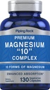 Piping Rock Magnesium 10 in einem Komplex | 130 Kapseln | Beilage für Männer und Frauen | Vegetarisch, Non-GMO, Glutenfrei