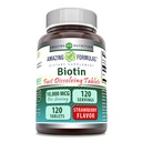 Erstaunliche Formeln Biotin Fast Dissolve 10000 Mcg Tabletten Ergänzung | Erdbeer Flavor | Vitamin B7 | Non-GMO | Gluten Free Made in USA (120 Count)
