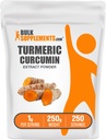 BulkSupplements.com Kurkuma-Extrakt-Pulver - aus Kurkuma, Curcumin-Ergänzungen, Kurkuma-Pulver - Glutenfrei, 1g pro Servierung, 250g (8.8 oz) (Pack von 1)