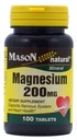 Mason Vitamine Magnesium 200 mg Tabletten,100 Zähler