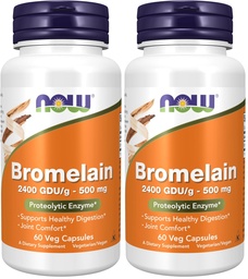 JETZT Ergänzungen, Bromelain (Natural Proteolytic Enzyme) 2400 GDU/g - 500 mg, Natural Proteolytic Enzyme*, 60 Veg Kapseln (Pack von 2)