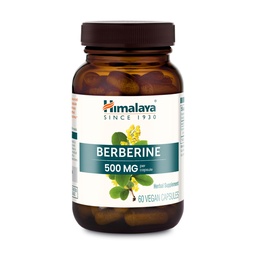Himalaya Berberin - Kräuterergänzung zur Unterstützung des normalen Stoffwechsels, des Immunsystems und der Verdauungsgesundheit - Vegan, glutenfrei, 500 mg, 60 vegetarische Kapseln