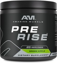 Erstaunliche Muskel Pre Rise | Pre-Workout Powder Supplement mit Koffein & Beta-Alanin für Männer & Frauen | 25 Servierungen (25 Servierungen, Grüner Apfel)