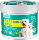 Dog Eye Wipes, Gentle Eye Wipes für Hunde & Katzen, Pet Eye Cleaner Wash Entfernt Entladung, Kruste, Debris und Gunk (100, Unscent)