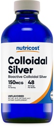 Nutricost Colloidal Silver 8oz - Cobalt Blue Glass Bottles, Bio-Active Colloidal Silber