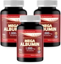 Dr.K&C HNHusa Mega Albumin Protein 1000mg 540 Tabletten Gesunde Kidney Liver Funktion Wellness Gesamtgesundheit Unterstützung Energie Lebensbilanz Supplement 180tabs 3pk