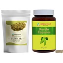 HERBAL HILLS Gurmar Teepulver und Karela Kapseln Pack von 2 Combo