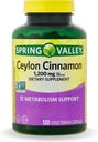 Spring Valley Ceylon Cinnamon Kapseln 1200 mg Kapseln, Unterstützung Stoffwechsel * 120 Count | Non-GMO & Gluten Kostenlose Pillen (Pack von 1)