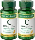 Nature's Bounty Vitamin C + Rose Hips, Immununterstützung, 1000mg, Beschichtete Caplets, 100 Ct - Pack von 2