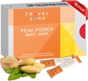 Peak Power | Travel Performance Enhancer | Erhöht Fokus, Energie und kognitive Funktion während des Reisens | Koffeinfreier Mango Blatt Extrakt (Zynamite) | Fast-Acting | 10 Sticks