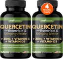 Gade Nutrition Quercetin mit Vitamin C und Zink - Nettle Quercetin - Quercetin 500mg - Quercetin mit Bromelain - Zink Quercetin + Vitamin D3-240 Veggie Caps - Non-GMO - 4 Monate Versorgung