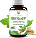 Kräuter Himmel Ashwagandha Kapseln 90 Count | Ashwagandha Pulver Kapseln für ultimatives Gesamt Wohlbefinden