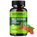 NATURELO Melatonin Gummis – Non-GMO, Glutenfrei, Sojafrei - Erdbeer-Flaschen - Sanfte Schlafergänzung - 90 Vegetarische Gummier
