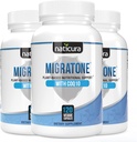 Migratone Migraine Relief - Natürliche Kopfschmerzen Vitamin - Migräne Ergänzung mit PA - Kostenlose Butterbur, Magnesium, Vitamin B2 B6 und B12, Microactive CoQ10 und Feverfew - Migraine Clinic's Choice