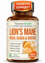 Lions Mane Supplement Kapseln - Pilz-Pulver-Mischung mit Lions-Mane-Pulver, Türkei-Tail, Shiitake Pilze & More. Fokus & Energie-Ergänzungen für Mood & Immununterstützung. Non-GMO. 60 Vegan Kapseln