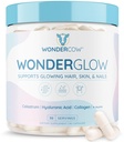 WONDERCOW Haarhaut und Nägel Vitamine w/Bovine Colostrum, Collagen, Hyaluronsäure, Biotin, Zink, & Lactoferrin┃Unterstützt schnelleres Haarwachstum, härtere Nägel und glänzende Haut (30 Servierungen, Kapsel)