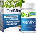 Supplément Cerveau de Bacopa Monnieri optimisé pour la mémoire et le focus, Nootropics avec Phosphatidylsérine, Huperzine A, Non-OGM, Ingrédients cliniques, 32 Capsules