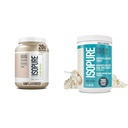 Bundle of Isopure Unflavored Organic Vegan Pea Protein Powder, Dairy Free with Amino Acids, 20 Servings + Isopure Collagen Peptides Powder, 14 Servings, Unflavored, mit Vitamin C, mit Biotin