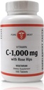 ganzheitliches Gesundheits-Vitamin C mit Rose HIPS 1000mg Tabletten, Vitamin C Tablet zur Erhöhung der Immunität, zur Erhaltung des optimalen Blutdrucks und gesünder Entzündungsreaktionen, 100 Tabletten