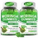 Moringa Gummi für Damen Männer w/Probiotic Turmeric Ginger Ceylon Cinnamon, Sugar Free, Organic Moringa Powder Capsules Alternativen, Pure Moringa Blätter Green Superfood Supplement - Vegan, 120Cts