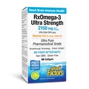 Natürliche Faktoren RxOmega-3 Ultra Strength - Nahrungsergänzungsmittel für Gehirn- und Herzgesundheitsunterstützung - Augengesundheitsergänzung mit EPA & DHA - Ergänzung mit Omega-3 Fettsäuren - 60 Softgels (30 Portionen)