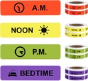 Medizin Aufkleber Medizinische Anweisung Etikett Permanent Papier Etikett AM NOON PM Zeit für Pillen Fall Planner 0.4 * 1.6inch (500 pro Rollen 4 Packung)