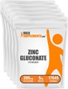 BulkSupplements.com Zink Gluconate Powder - Zink 40mg, Zinkpulver - Zinkergänzung für Immununterstützung - Glutenfrei, 285mg pro Servierung, 5kg (11 lbs) (Pack mit 5)