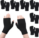 6 Paar Fingerlose Eczema Handschuhe Feuchtigkeitsspendend für Erwachsene Baumwolle Über Nacht Trockene Hände(Schwarz)