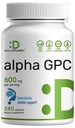 Alpha GPC 600mg pro Servierung, 240 Kapseln – Bioverfügbare Choline-Wiederholung –Nootropic Brain Health Supplements für Gedächtnis und Fokus – Non-GMO, Glutenfrei