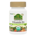 Natures Plus Quelle des Lebens Garten zertifiziert Bio Vitamin D3 - Cholecalciferol 5000 iu, 60 Vegan Kapseln - Ganze Nahrung pflanzliche Nahrungsergänzung - Vegetarisch, Glutenfrei - 30 Servierungen
