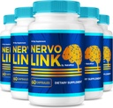 (5 Pack) NervoLink – Daily Support Capsules with a Balanced Formula for Focus, Alertness, and Everyday Sharpness, Easy-to-Take Pills for Daily Wellness (300 Capsules)
