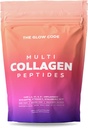 Peptidi Multi Collagen Codice Glow – Tipo I,II,III,V & X Polvere di collagene idrolizzata, non aromatizzata, potenziata con Biotina, Vitamina C & Acido Ialuronico