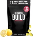 Xwerks Build Creatine Gummis für Männer und Frauen, 120 Count, 100% reine Kreatin Monohydrat, Lemon Flavored Muscle Building Gummies 4g pro Servierung, Pre Workout Anti Melting, 5000mg Total Creatine