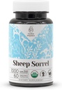 Sheep Sorrel USDA Organic 60 Kapseln | Kreislaufsystem, hochkarätig Natürliche Ergänzung | Zertifizierte organische vegetarische Kapseln und Organische Schafsmuschel (Rumex Acetosella) Getrocknete Kräuter (60 Kapseln)