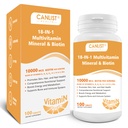 Hair Skin and Nails Multi-Vitamin für Männer & Frauen, 10000mcg Biotin & Multimineral, Enthält B-Vitamine, Vitamine C, E & D3, Trace Minerals, Zink, Gluten-Free, Dairy-Free, Soy-Free, 100 Tabletten