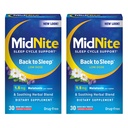 MidNite Back To Sleep Niedrige Dosis, 1,5 mg Melatonin Sleep Aid, Nicht-Gewohnheitsbildung, pflanzliche Nahrungsergänzungsmittel für Erwachsene, drogenfrei, glutenfrei, laktosefrei, vegetarisch, vegan, 30 Quick Melt Tabletten 2 ct