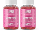 MB One Biotin Gummies-High Potency-Healthy Hair, Haut und Nägel stärken, Vitamin B7, (10000 Mcg) Non-GMO, Pectin Pflanze basiert, für Kinder und Erwachsene, Erdbeer Natural Flavor 2 Pack