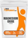 BulkSupplements.com Magnesiumoxid-Pulver - Magnesiumoxid-Ergänzung, Mineralische Beilage - Food Grade & Glutenfrei, 835mg pro Servierung, 1kg (2.2 lbs) (Pack von 1)