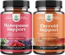 Bundle Komplette Kräuter Menopause Ergänzung für Frauen für Nacht Sweats Mood und mehr mit Dong Quai Vitex Chaste Berry und Kräuter Schilddrüse Unterstützung Complex Mood Enhancer Energie Ergänzung für Schilddrüse