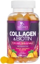 Kollagengummis mit 2500mcg Biotin, Vitamin C & Zink - hydrolysiertes Collagen Peptid Typ 1 & 3 Beilage - Fortgeschrittenes Haar, Haut und Nagel Wachstumsunterstützung für Frauen & Männer, Glutenfrei, Non-GMO - 120 Count