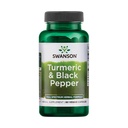 Swanson Turmeric & Black Pepper - Organic Joint Health, Heart Health, Digestion, & Liver Support Supplement - Natürliche Formel für verbesserte Bioverfügbarkeit & Absorption - (60 Veggie Kapseln)