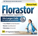 Florastor Daily Probiotic Supplement für Frauen und Männer, bewährt, um Verdauungsgesundheit zu unterstützen, Saccharomyces Boulardii CNCM I-745 (54 Kapseln), Packung von 4