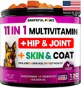 Hund Multivitamin Kaubar mit Glucosamin - Hunde Vitamine und Ergänzungen, Senior & Welpen Multivitamin für Hunde - Pet Chondroitin Hip und Joint Support Gesundheit, Immun Booster, Haut, Herz, Probiotika